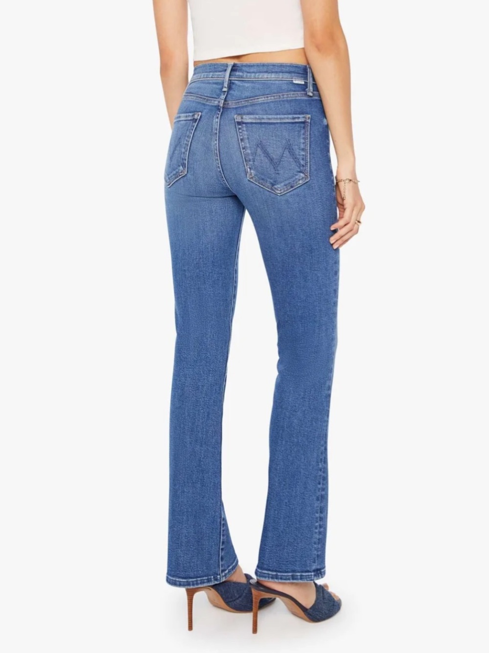 Mother Denim - Outsider Skimp Jeans - Stretchy Flare Fit - Faded Blue - Size 27